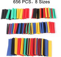 656 Piezas de Fundas Termocontraíbles Aislantes para Cables Eléctricos de PE de 10 mm, Voltaje Nominal de 600 V, Relación de Contracción 2:1, -40 °C +125 °C