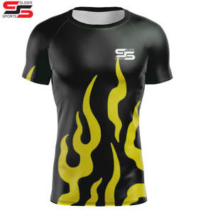 Camiseta de Compresión al por Mayor para Hombre, Poliéster y Elastano, Transpirable, para Correr, Gimnasio, Deportiva, de Secado Rápido - Product Image 1