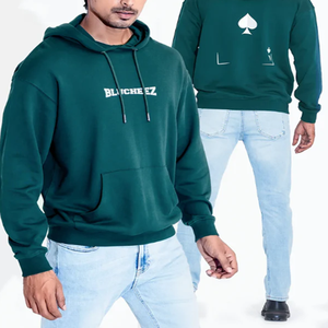 Prix d'usine de qualité supérieure pull à capuche surdimensionné pour hommes conception d'épaule tombante avec impression bouffante de poids élevé pour la saison d'hiver - Product Image 1