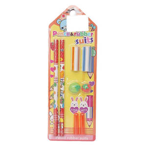 Pencil & Rubber <b>Stationery</b> <b>Set</b> - Yellow - Product Image 1