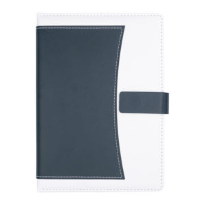 Elegante cuaderno de negocios de dos colores con cierre Loopi Elegante funda de PU para regalos corporativos - Product Image 1