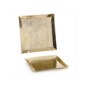 Vente en gros plateau à dessert poli personnalisé plateau de service sans danger pour les aliments fruits secs et chocolat en métal de luxe pour hôtels et maison - Product Image 2