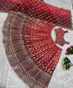 Travail de broderie le plus attrayant georgette tissu lehenga choli avec dupatta vêtements de mariage pour les femmes le plus bas prix vêtements ethniques - Product Image 3