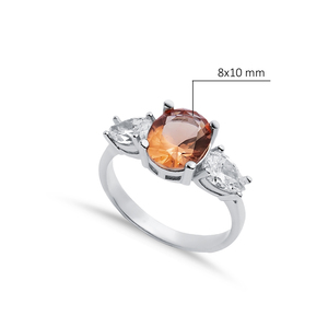 8x10mm Oval Sultanite Cluster <b>Ring</b> <b>CZ</b> 925 Rhodium Plated 925 Sterling Silver jewelry for wholesale buyer Elegant Handmade Design - Product Image 2