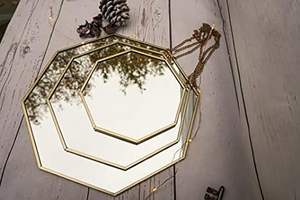 Inicio Artesanía de metal moderno y espejo Decoración interior Colgante de pared Oro - Product Image 6