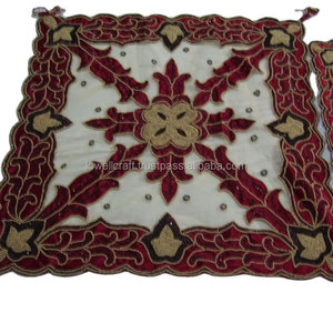 Terciopelo con cubierta de mesa decorativa de red 16 PCS Set Elegante bordado Juego de Mantel de lujo para comedor Boda y decoración del hogar - Product Image 1