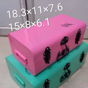 Ensemble de 2 coffres de rangement en métal tendance et anciens - Product Image 5