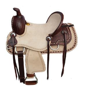 Selle Western de style ranch authentique en cuir véritable pour l'équitation - Product Image 3