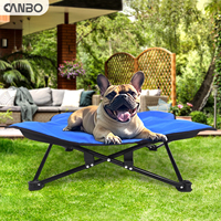 Lit pour animaux de compagnie CanboPet, lit surélevé pliable en métal pour chien, lit surélevé pliable pour chien avec housse