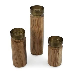 Bougeoir décoratif de Noël fait à la main Base en bois de haute finition Dessus en métal Bonne conception Articles de table Impression personnalisable - Product Image 4