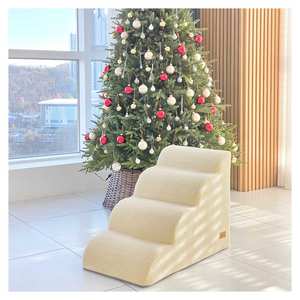 [AllmioPet] Soft <b>Cushion</b> Pet Staircase Cloud Fabric 4 Step Beige AMP 4 BE for Furniture Access Dog Cat Home Use - Product Image 3