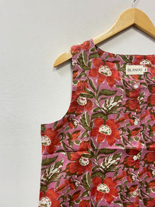 Vestido Corto de Verano con Botones, Estilo Bohemio Floral, de Algodón, Hecho a Mano para Mujer - Product Image 4