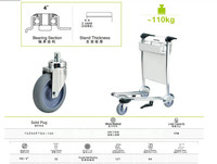 Hot 7 ''180mm silencieux aéroport bagages chariot roue roulette 180kg capacité de charge accessoire roulettes