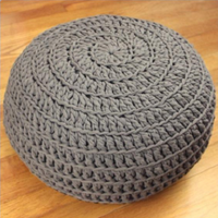 Pouf ottoman en tissu microfibre tricoté à la main, style industriel, repose-pieds doux pour salon, extérieur, jardin, atelier, chambre