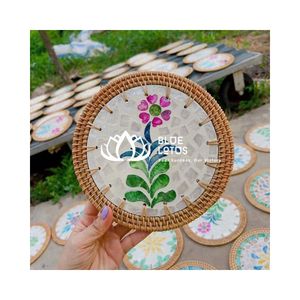 Producto Posavasos de ratán de alta calidad con incrustaciones de nácar hecho en Vietnam producto más vendido con nuevo producto caliente - Product Image 2