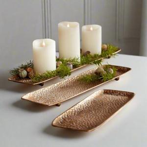 Ensemble de qualité supérieure de 3 plateaux de service en laiton en métal forme et taille personnalisées pour l'utilisation de centre de table de table d'hôtel à domicile - Product Image 1