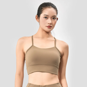 Soutien-gorge de sport extensible côtelé respirant pour femme Style simple personnalisable pour le yoga en salle de sport - Product Image 6