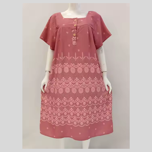 Femmes Confortable Décontracté Simple Genou Longueur Motif Floral Robe Boutons Avant Durable Doux Facile à Porter Utilisation Quotidienne En Plein Air - Product Image 1