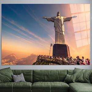 Arte Impreso en Lienzo de Cristo Redentor de Río de Janeiro, Arte en Vidrio Templado - Product Image 1