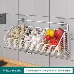 Estante <span class=keywords><strong>de</strong></span> almacenamiento <span class=keywords><strong>de</strong></span> ajo y jengibre <span class=keywords><strong>de</strong></span> cocina <span class=keywords><strong>de</strong></span> gran <span class=keywords><strong>venta</strong></span> transfronteriza al por mayor WS07, cesta <span class=keywords><strong>de</strong></span> condimentos montada en la pared - Product Image 3