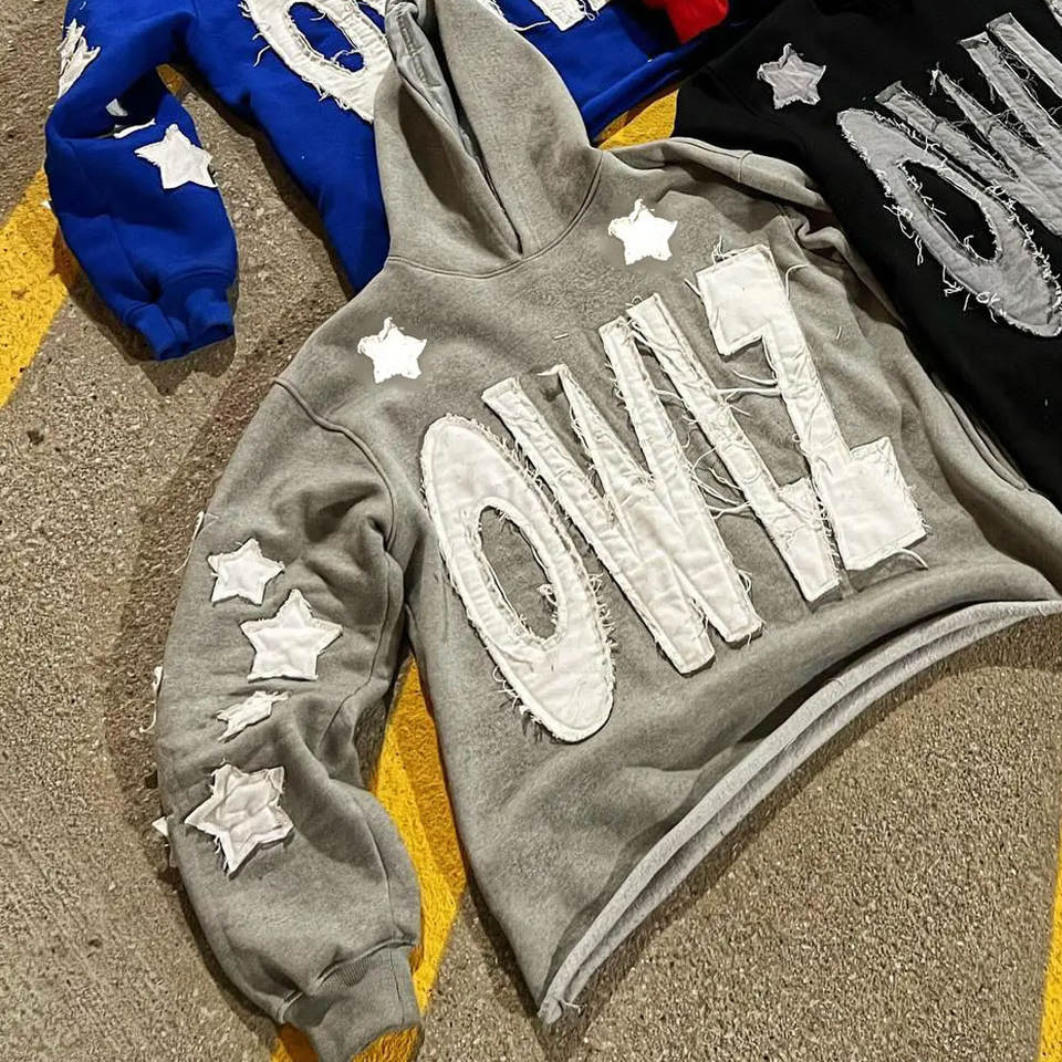 Distressed Embroidery Hoodies Featuring Artistic Thread Details For ...
