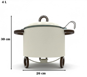 Casserole moderne en acier inoxydable émaillé blanc pur avec poignée, forme carrée, pour buffet et service de fête, écologique - Product Image 4