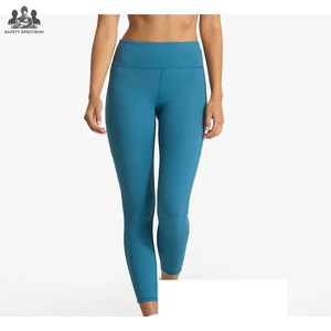 Leggings de Yoga de Cintura Media, Color Sólido, Ecológicos, Cintura Elástica, Tejido de Punto, Control de Abdomen, Talla Grande, Ropa Casual para Mujer - Product Image 1
