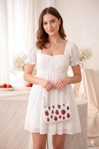 Sac à main de soirée en perles de verre multicolores de luxe en gros, peint à la main, brodé, sacs à main pour mariées, mariage - Product Image 4