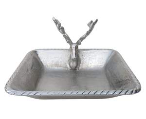 Plateau de service en aluminium de qualité supérieure pour collection de vaisselle haut de gamme, fabrication robuste et finition polie, idéal pour l'étiquetage privé. - Product Image 1