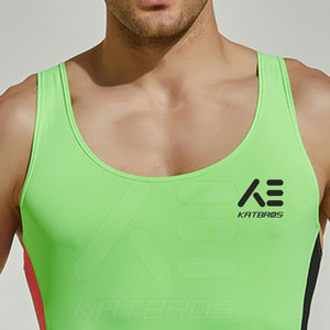 KATERBOS Singlet de Lucha para Hombre, Verde, Rosa y Negro, con Bloques de Color, Sublimado, Ajustado, de Secado Rápido y Absorción de Humedad - Product Image 5