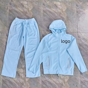 Conjunto de chaqueta y pantalones de chándal con capucha y cremallera de estilo callejero deportivo para hombre de Otoño/Invierno personalizado al por mayor ropa deportiva informal - Product Image 4