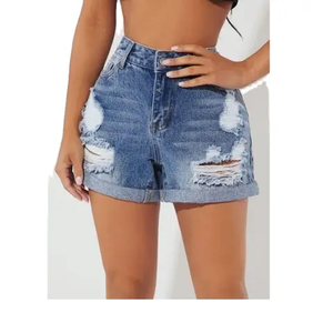 Shorts en jean pour femmes, taille mi-haute, respirants, imperméables, vêtements d'été, grande taille, haute qualité, MAIZO IMPEX - Product Image 5