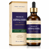 Ashwagandha Liquide Apaisant et Concentrant à Base de Plantes, Adaptogène en Gros avec Basilic Sacré pour Marques Professionnelles en Vrac