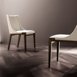 Silla lateral italiana hecha a mano en acabado marfil y madera para uso de mesa 2511417 - Product Image 2