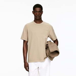 T-shirt Homme Coupe Classique avec Logo Personnalisé 100% Coton 300 g/m² Col Rond Côtelé Épaules Tombantes Coupe Oversize Streetwear Respirant Anti-rétrécissement - Product Image 6