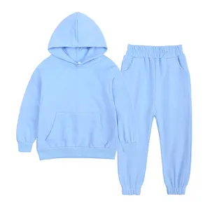 High Quality Fabric Tracksuit For Kids Boys 100% Cotton Sweat Suits Latest Arrival Kids Adjustable Hooded Tracksuit For Boys