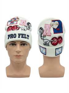 หมวกบีนนี่ถักลายแจ็คการ์ดแบบพับขอบ สีสันสดใส ปักโลโก้ตามสั่ง ดีไซน์คลาสสิก สำหรับทุกเพศ ให้ความอบอุ่นในฤดูหนาว - Product Image 3