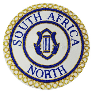 MASONIC CRAFT PROVINCIAL MAYOR GRAND RANK UNDRESS BADGE-HILO DE BOLIÓN DE ORO BORDADO A MANO-INSIGNIA HECHA A MANO MASÓNICA - Product Image 3