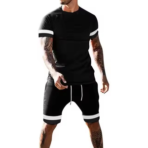 Custom <b>Men</b> Sports Wear 2 Piece <b>Short</b> Sleeve T Shirt Solid Football Tracksuit Sets High Quality <b>Mens</b> Tshirts Gym <b>Shorts</b> Sets/ - Product Image 3