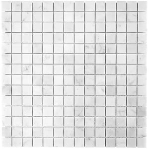 Square Milky White Marble <b>Mosaic</b> Tile Polished Surface Water Resistant Eco-Friendly 8mm Thick Modern Interior Wall Use - Product Image 2