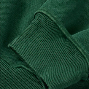 Venta al por mayor sudadera unisex de lana mezclada de algodón verde bosque, Jersey personalizado de gran tamaño, cuello redondo, ropa de calle lisa, informal y cálida - Product Image 5