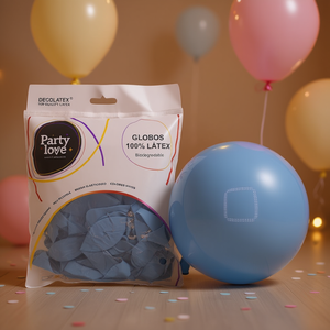 Party Love Latex Balloons Dusk Blue Pastel 25Cm <b>50</b> Count Biodegradable Party <b>Decorations</b> - Product Image 3
