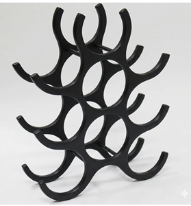 Modern Black Metal Wine Rack 10-19 Bottle Capacity <b>Freestanding</b> Geometric Design Home Furniture Minimalist Style Wine Rack - Product Image 1