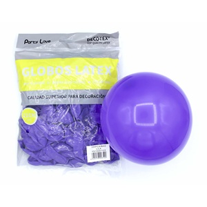 Palloncini in lattice Party Love viola da 12 cm, confezione da 100 pezzi per decorazioni - Product Image 1