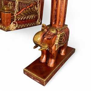 Silla Columpio Tradicional de Madera, Muebles Cómodos para Exteriores, para Jardín o Sala de Estar, Diseño Pintado - Product Image 4