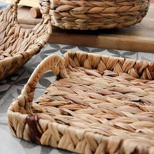 Bandeja de Servir de Jacinto de Agua Hecha a Mano en Vietnam, Artesanía de Tejido Natural, Venta al por Mayor ODM/OEM, Decoración del Hogar, King Craft Viet - Product Image 3