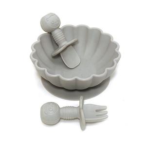 2025 nouveau sans BPA de qualité alimentaire 8 pièces conception mignonne motif solide ensemble d'alimentation en Silicone bébé tasse à boire avec bol à ventouse - Product Image 5