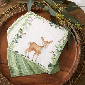 Patrón personalizado Woodland Baby Shower cena gruesa servilletas de papel decorativas para ventas negocio promoción memoria - Product Image 4