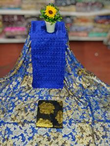 Tela de Chifón Jacquard con Lentejuelas Plateadas y Diseño Floral de Hojas, 100% Seda, para Vestidos de Niñas - Product Image 4