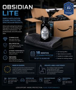 เคลือบเซรามิก Obsidian LITE ป้องกันสีรถยนต์แบบกันน้ำ 1 ปี ใช้งานง่าย 9H OEM รับผลิตแบรนด์ส่วนตัว ผลิตในสหภาพยุโรป - Product Image 6